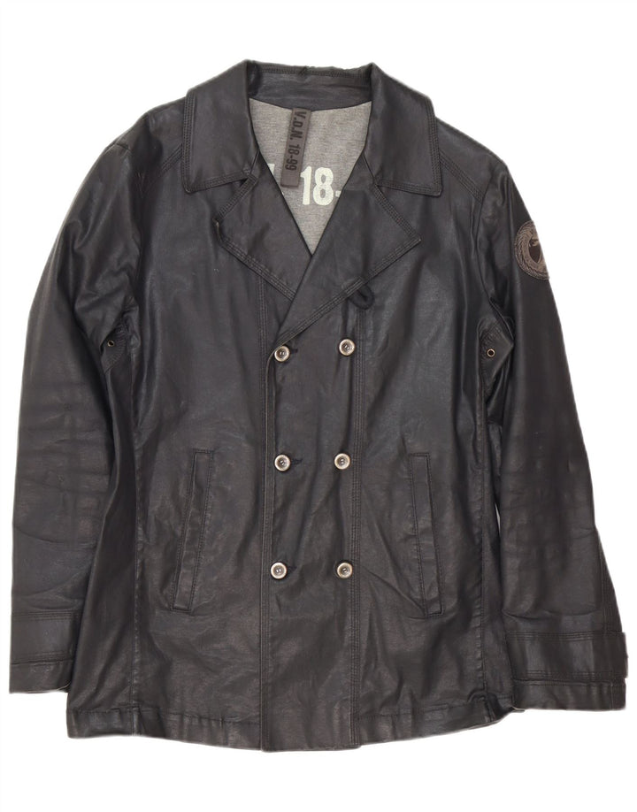 Jachetă pentru bărbați vintage din bumbac cerat IT 46 Small Black