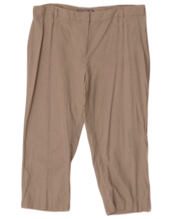 Pantaloni Capri pentru femei Marks & Spencer UK 14 Large W32 L19 Bej In
