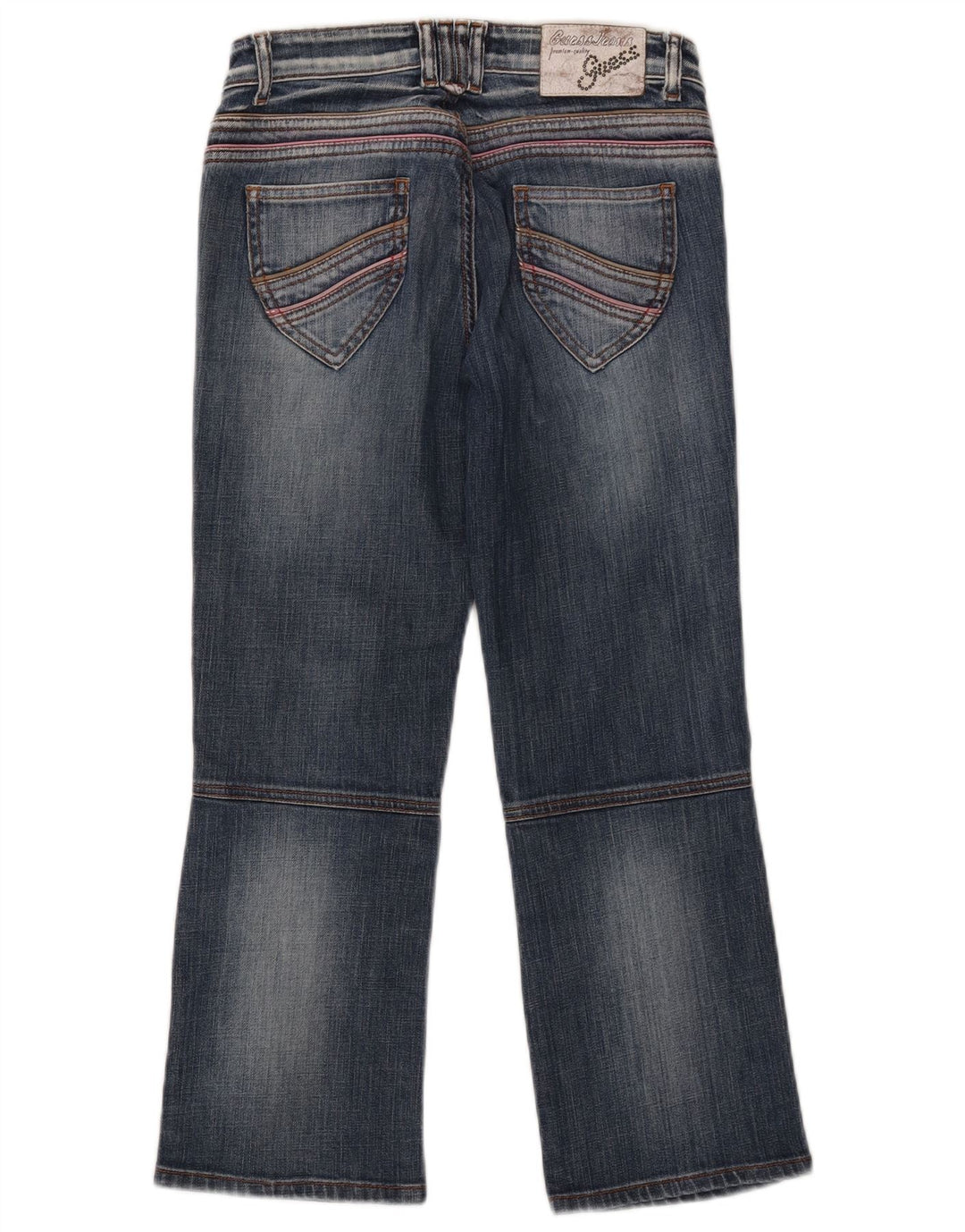 Blugi Guess de damă cropped W26 L24 bumbac albastru