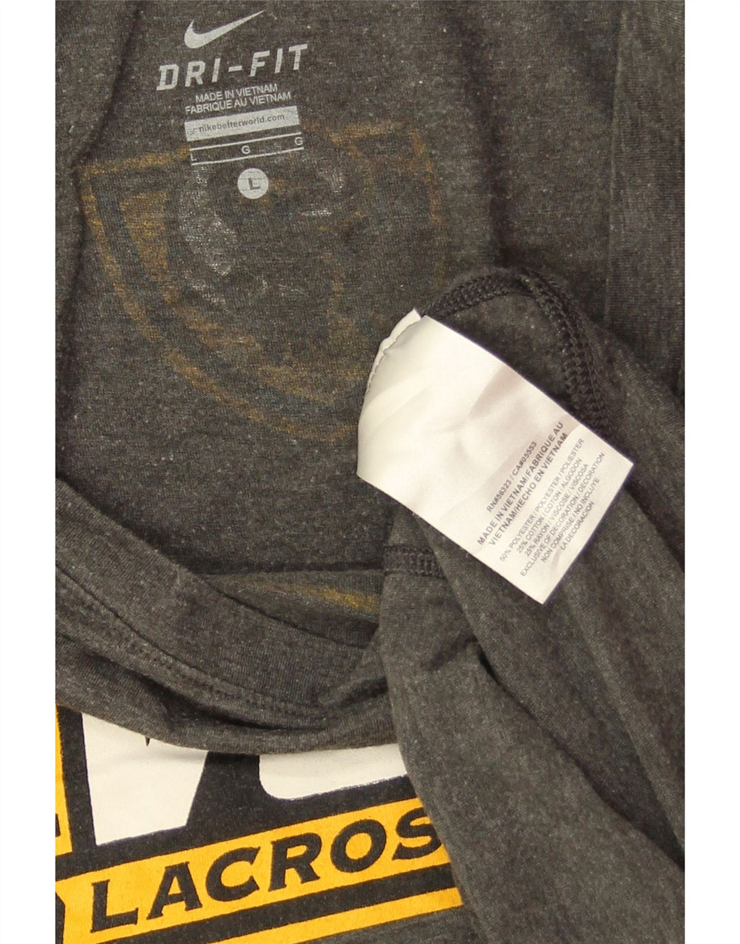 Top grafic NIKE VCU Rams pentru femei cu mânecă lungă UK 16, mare, gri, poliester