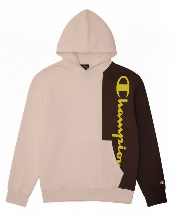 Champion Mens Graphic Hoodie Jumper XL White Colourblock Cotton