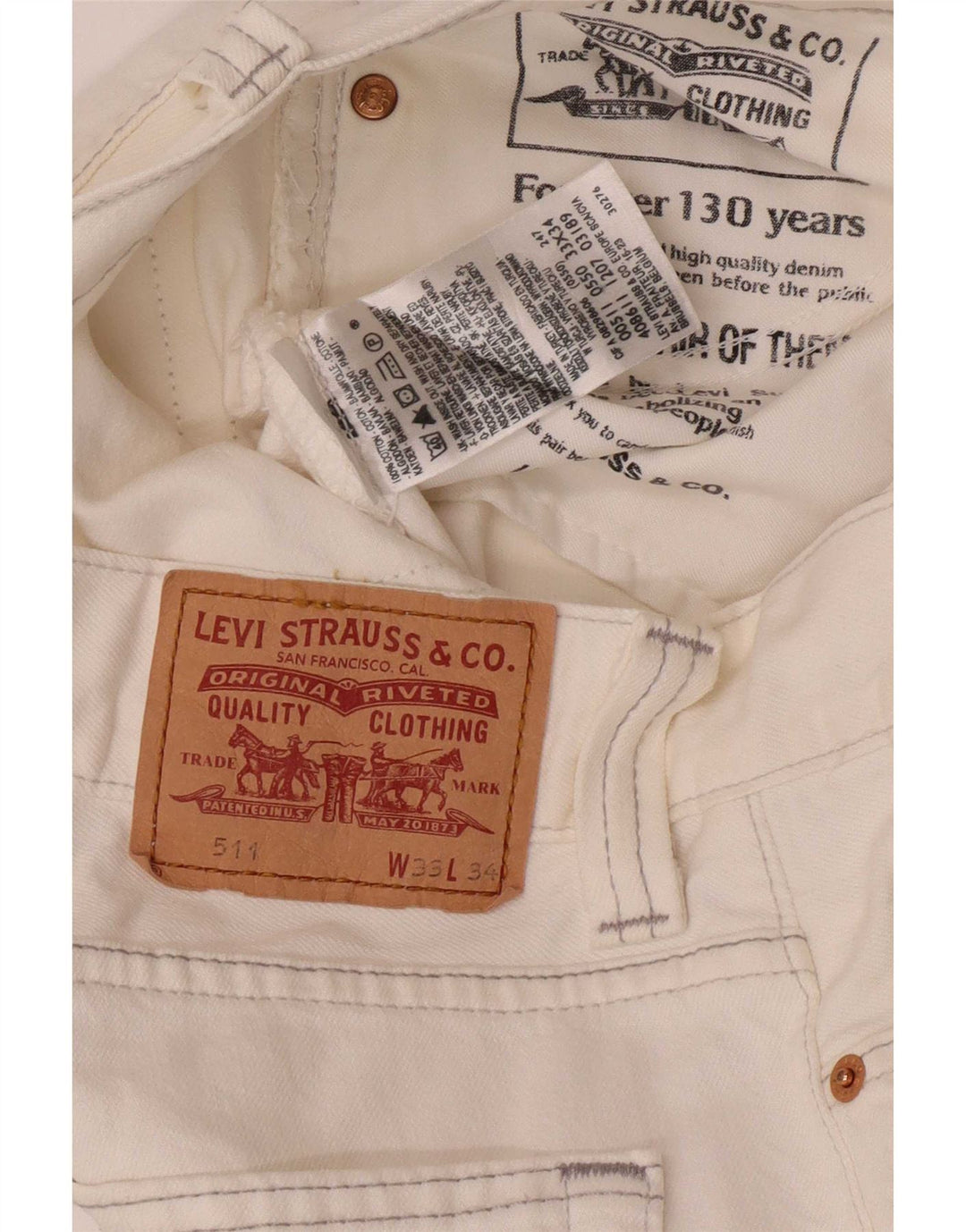 Blugi Levi's 511 Slim pentru femei W33 L34 Bumbac alb
