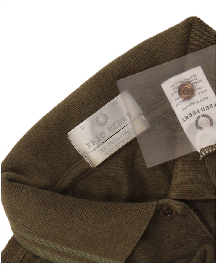 Tricou polo Fred Perry pentru femei UK 12 Medium Khaki Bumbac