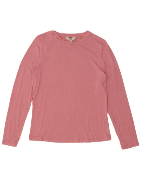 Marks & Spencer Top pentru femei cu mânecă lungă UK 12 Medium Pink Viscose