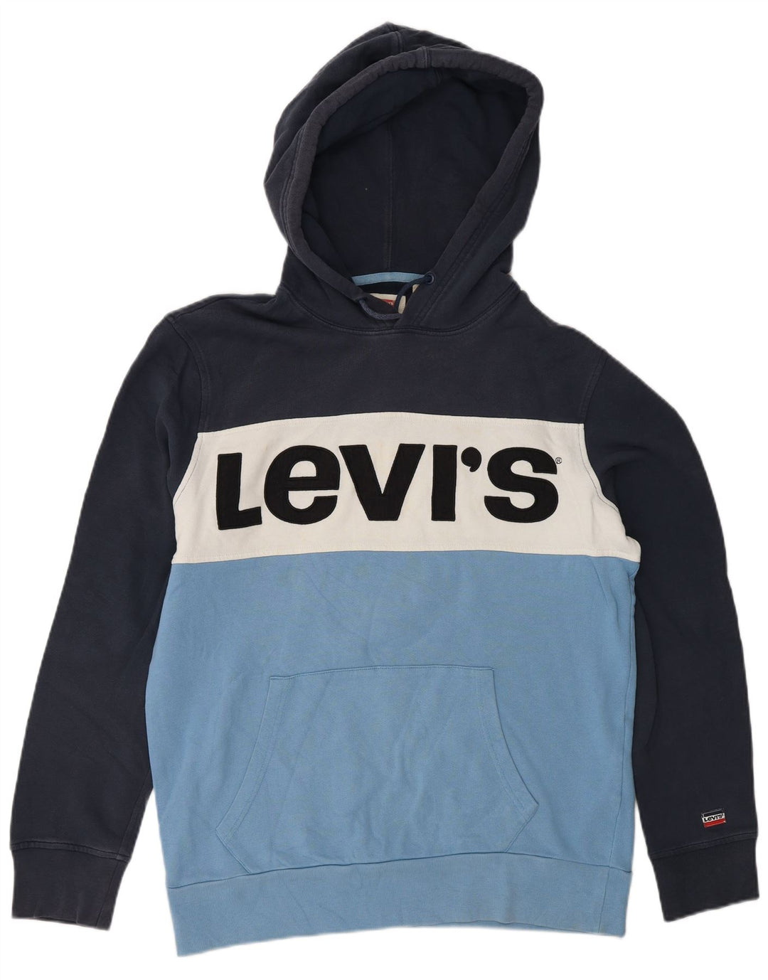 Pulover Levi's pentru bărbați cu capota cu grafică, din bumbac color bloc, albastru bleumarin mediu