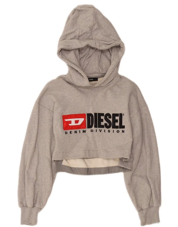 Pulover pentru femei Diesel Crop Graphic Pulover UK 6 XS Bumbac cu pete gri