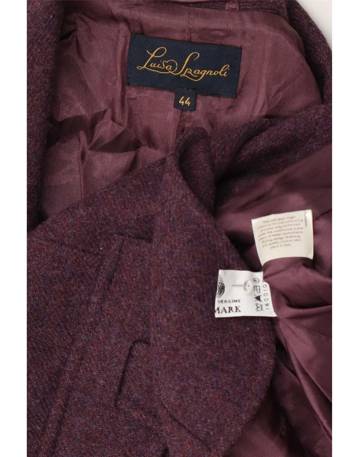 Sacou blazer pentru femei Luisa Spagnoli, cu 4 nasturi, IT 44 Medium Bordeaux Lână