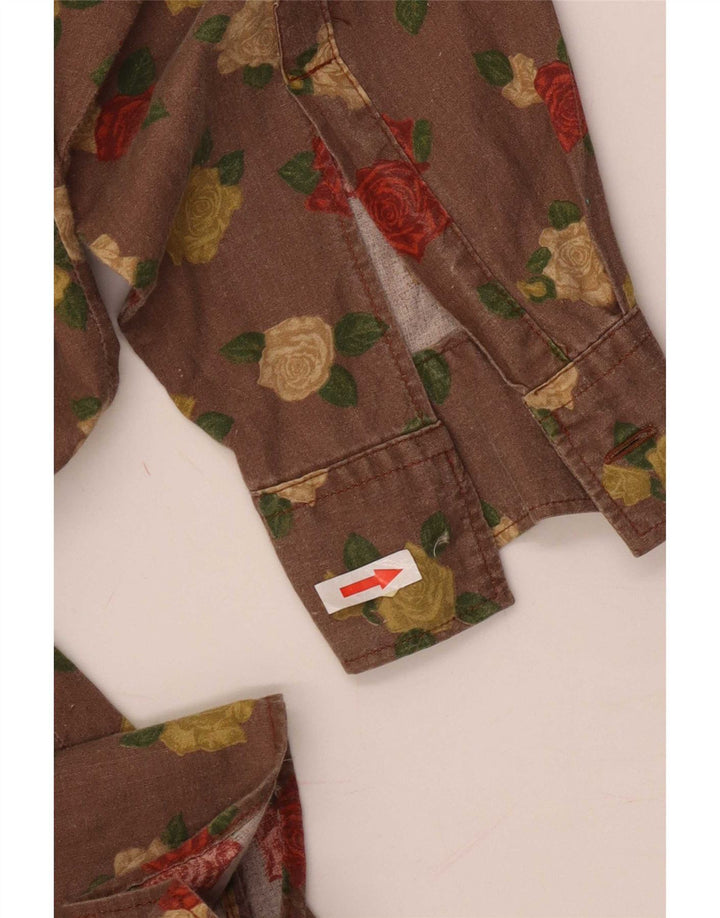 Cămașă Vintage bărbați mare maro floral