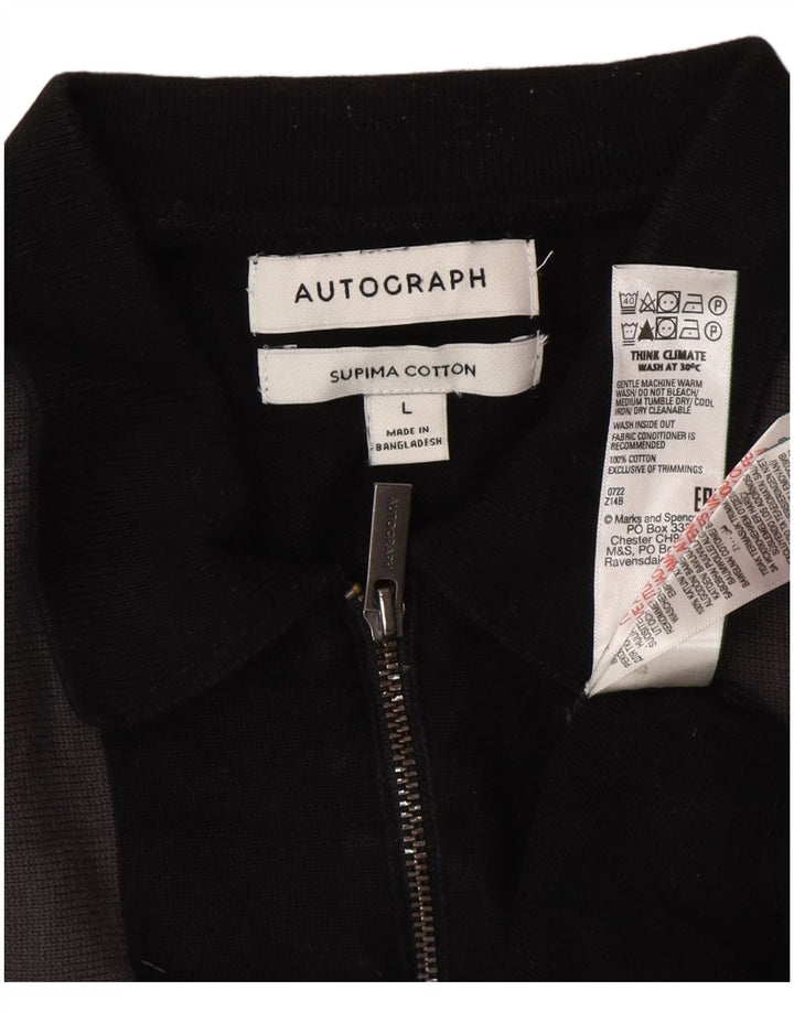 Pulover pentru bărbați Marks & Spencer, cu autograf, cu gât polo, mare, negru