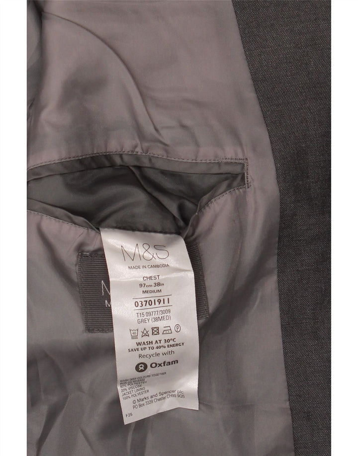 Marks & Spencer jachetă pentru bărbați cu 2 nasturi, UK 38, poliester, gri mediu