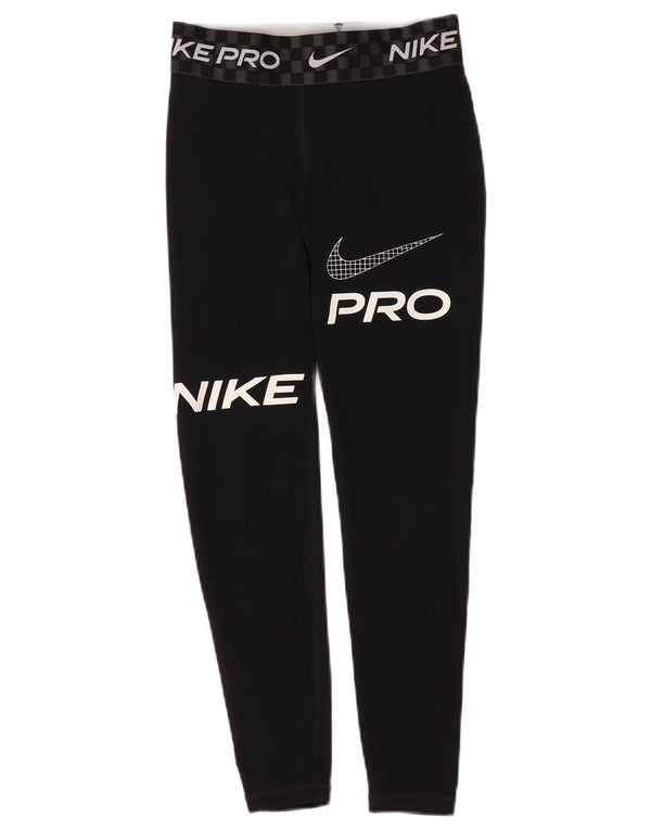 Leggings crop grafic Nike Dri Fit pentru femei UK 8 Small Black