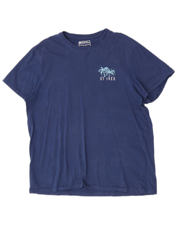 Tricou grafic pentru bărbați Mountain Warehouse Top XL Bumbac bleumarin