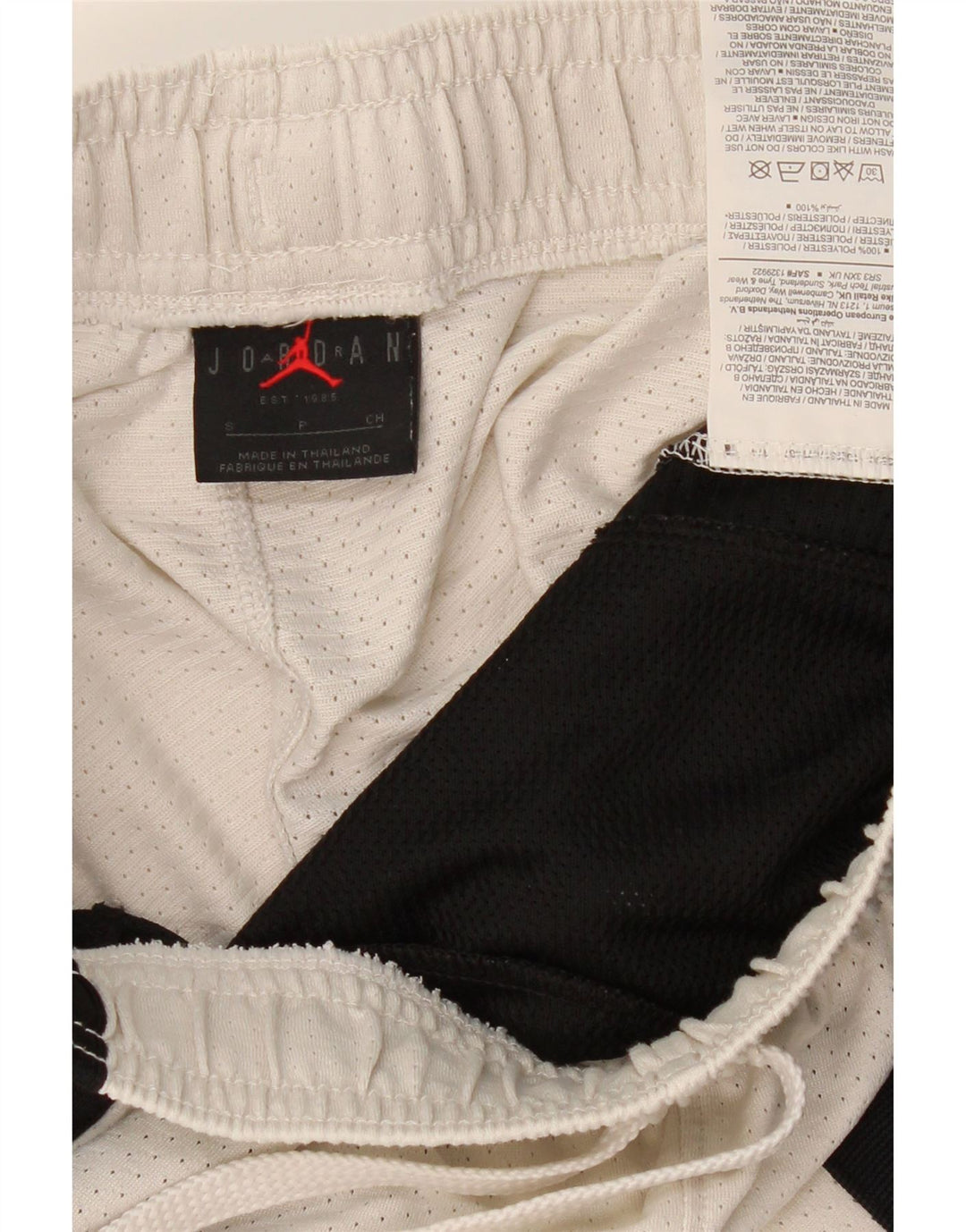 JORDAN Mens Dri Fit Sport Shorts Small  White Colourblock Polyester Vintage Jordan and Second-Hand Jordan from Messina Hembry 