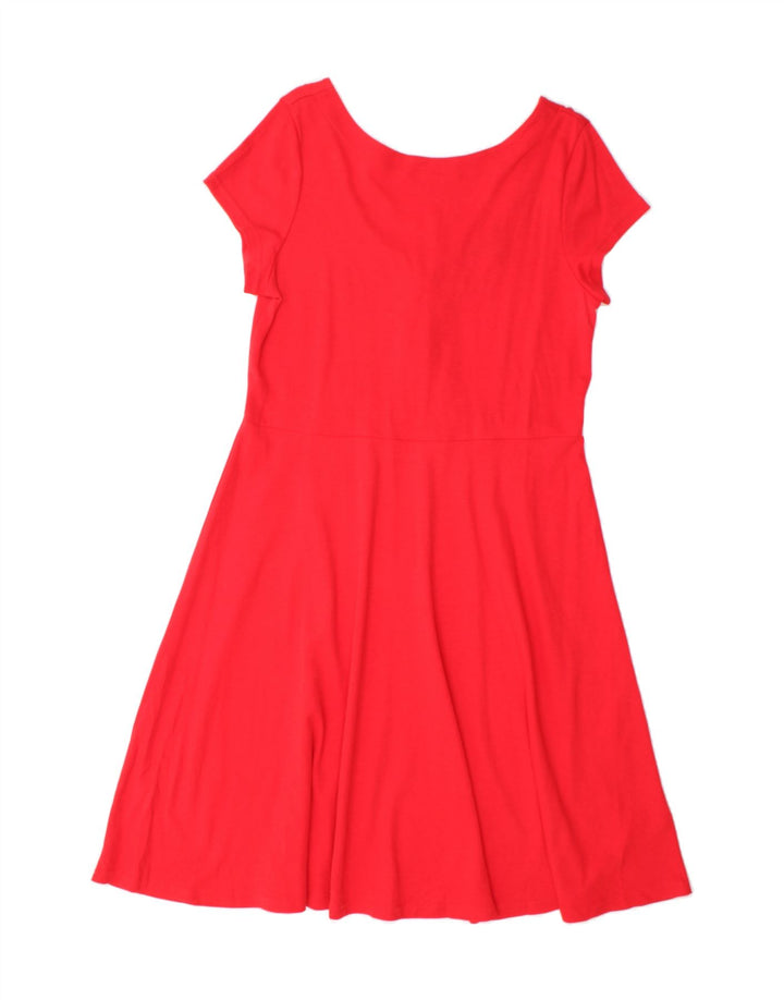 CHAPS Womens A-Line Dress UK 16 Large Red Cotton Vintage Chaps and Second-Hand Chaps from Messina Hembry 