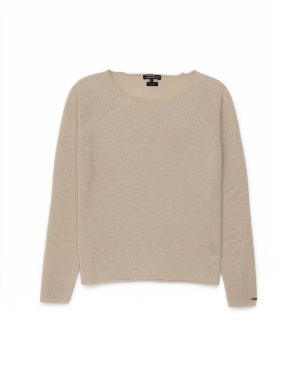 Pulover Tommy Hilfiger pentru damă cu gât de barcă UK 10 Small Off White Classi