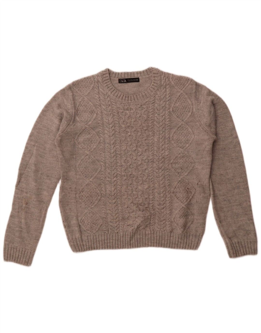 Pulover supradimensionat pentru femei Zara, cu gâtul turn, UK 10, mic, gri acrilic