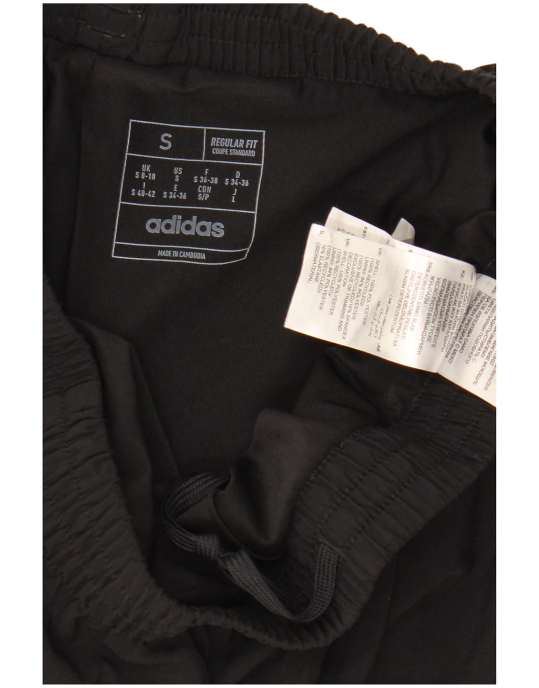 Pantaloni scurți sport pentru femei Adidas, cu ajustare normală, UK 8/10, poliester negru mic