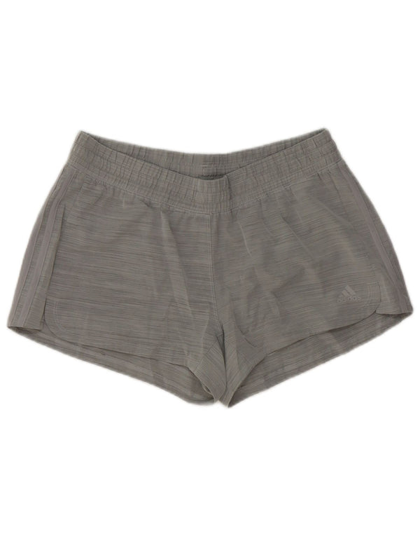 Pantaloni scurți sport Adidas pentru femei Marea Britanie 12/14 Poliester cu dungi gri medii