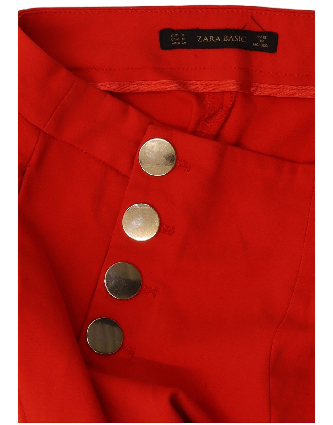 Pantaloni casual drepti pentru femei Zara Mediu L28 L34 Roșu