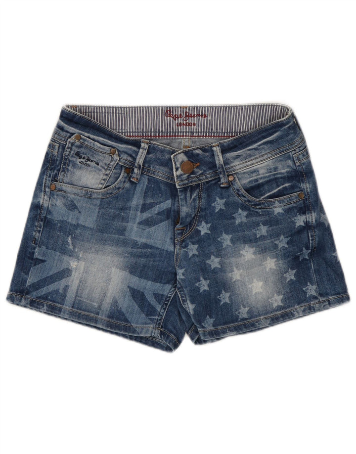 Pantaloni scurți din denim grafic pentru femei PEPE Jeans W27 Small Blue Bumbac