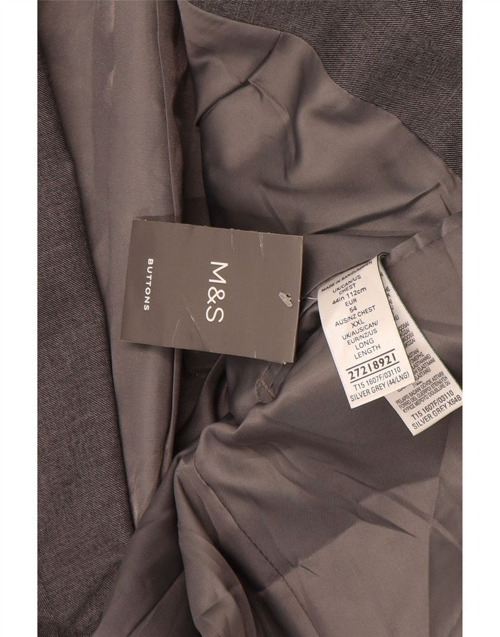 Jachetă pentru bărbați Marks & Spencer cu 2 nasturi, UK 44 XL, poliester gri
