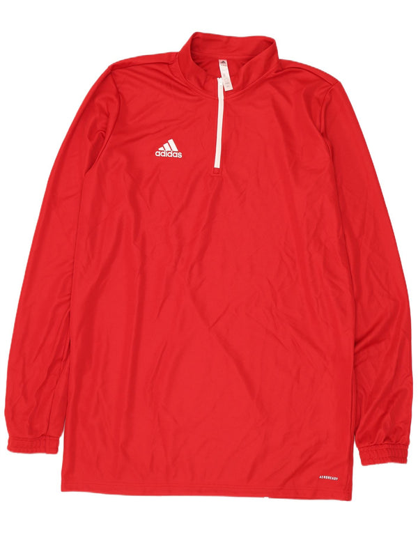 Adidas Mens Aeroready Zip Neck Pullover Tracksuit Top XL Red Polyester