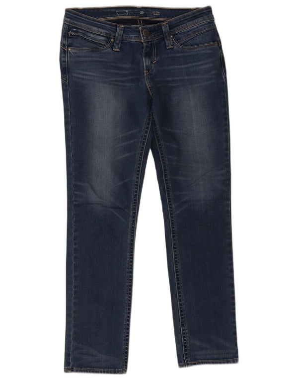 Blugi drepti pentru femei Levi's cu talie joasă W29 L30 bumbac albastru