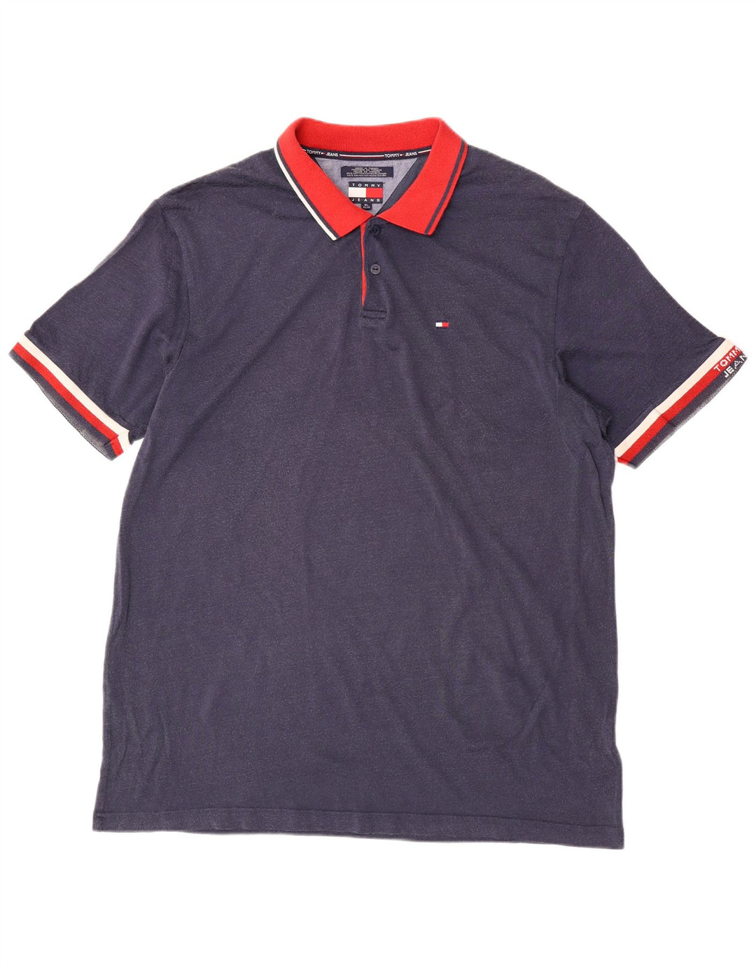 Cămașă polo Tommy Hilfiger pentru bărbați, XL, albastru bleumarin, bumbac color bloc