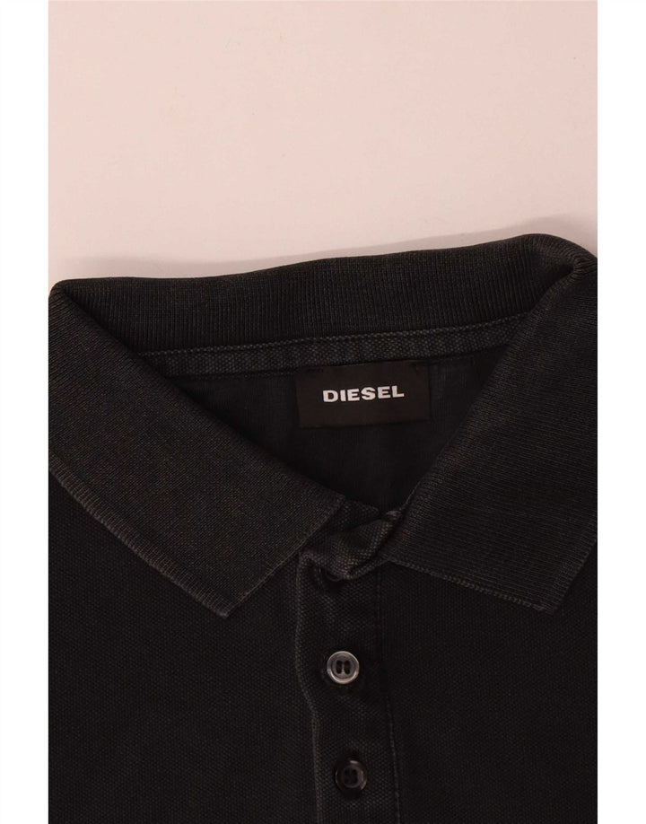 Cămașă polo pentru bărbați Diesel Bumbac negru mic