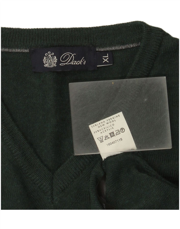 Pulover pentru bărbați Dack's cu decolteu în V, XL, lână verde