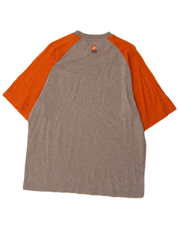 Tricou grafic pentru bărbați Lotto Top mare gri Colorblock