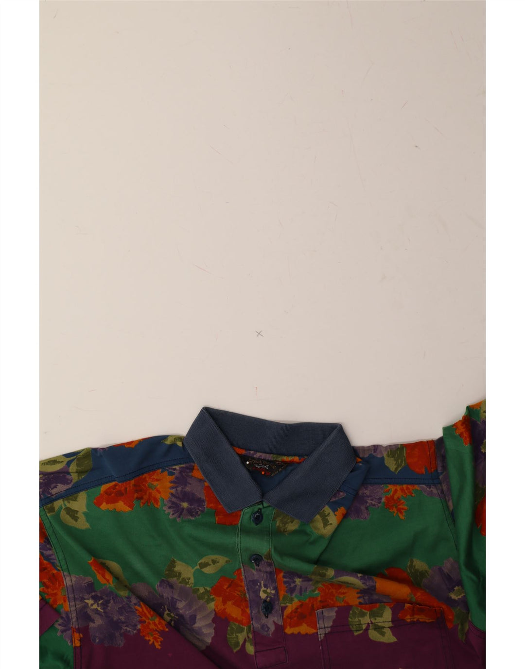 PAUL & SHARK Mens Polo Shirt Small Multicoloured Floral Cotton Vintage Paul & Shark and Second-Hand Paul & Shark from Messina Hembry 