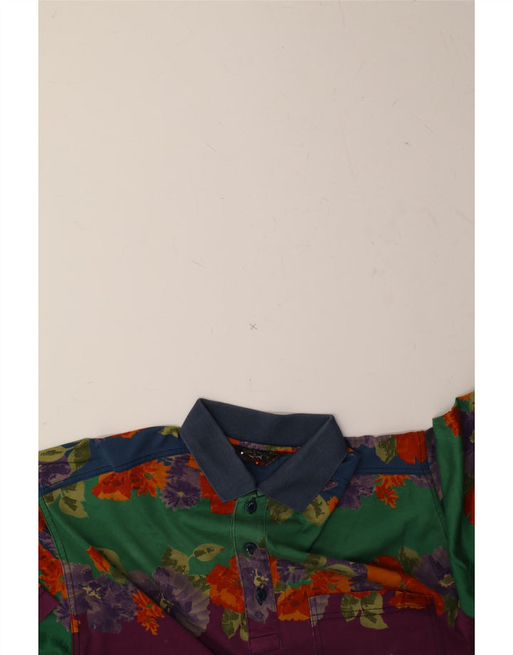 PAUL & SHARK Mens Polo Shirt Small Multicoloured Floral Cotton Vintage Paul & Shark and Second-Hand Paul & Shark from Messina Hembry 