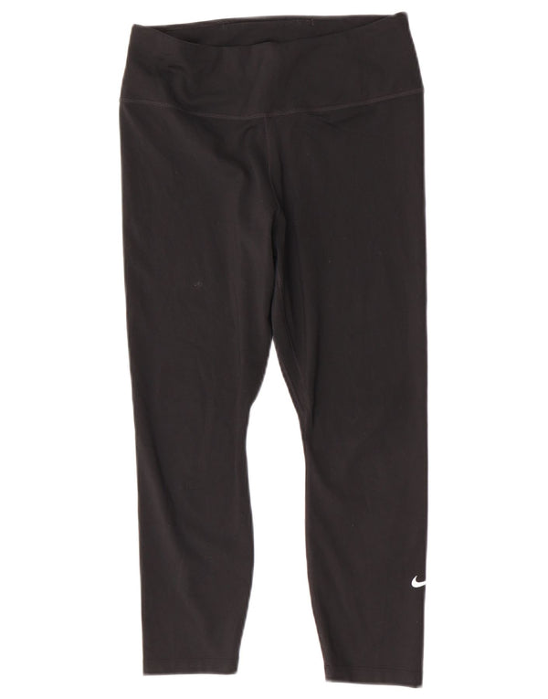 Leggings capri Nike Dri Fit pentru femei UK 12 Poliester mediu negru