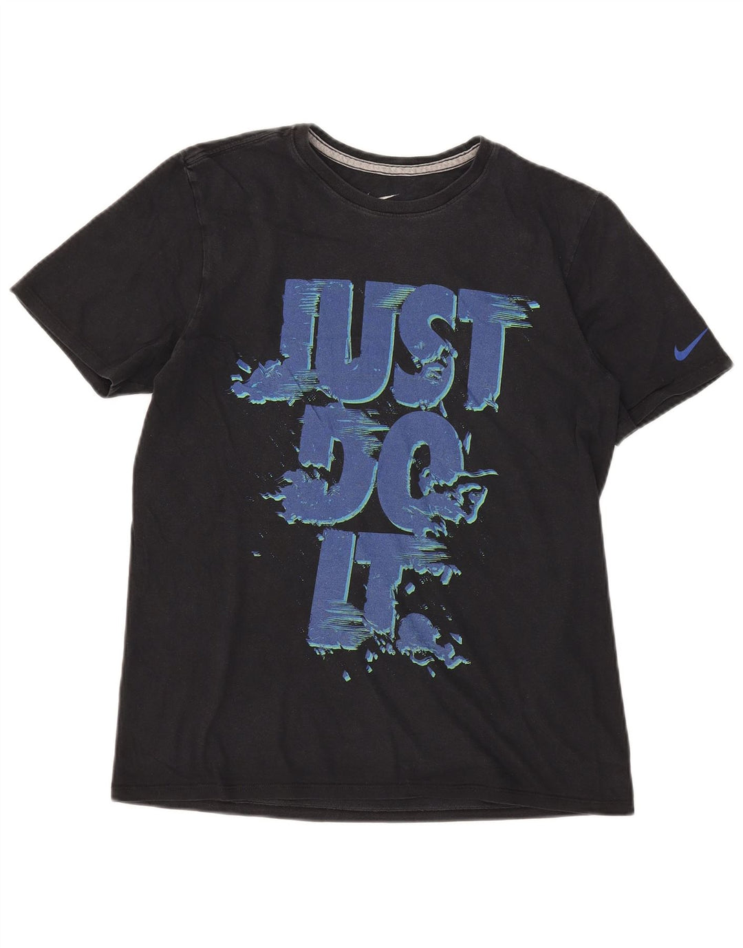 Tricou grafic Nike pentru bărbați, cu croială atletică, top mediu din bumbac negru