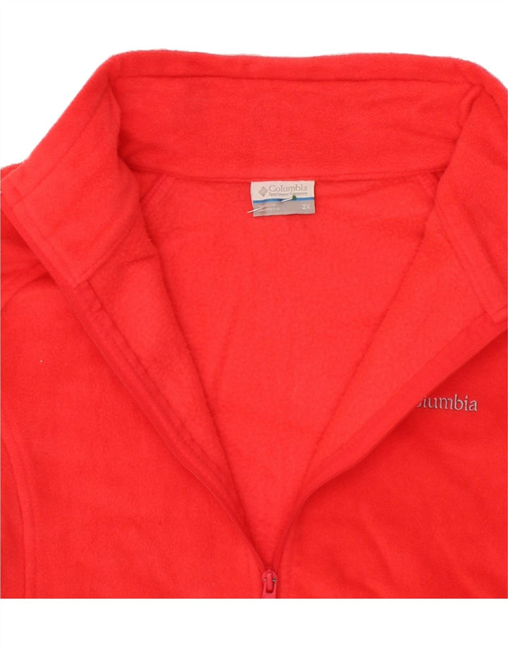 COLUMBIA Womens Fleece Jacket UK 20 2XL Red Polyester Vintage Columbia and Second-Hand Columbia from Messina Hembry 