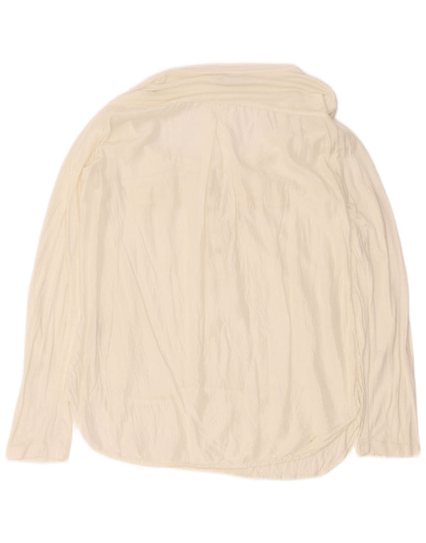 Trussardi Jeans Top pentru femei cu mânecă lungă UK 16, mare, din viscoză albă