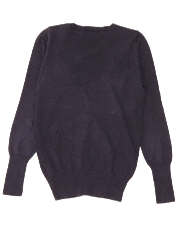 Pulover cardigan pentru femei Zara UK 10 mic Bumbac bleumarin