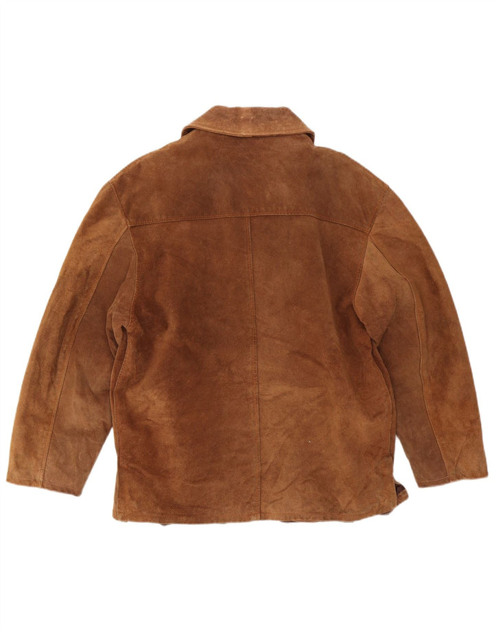 Jachetă vintage pentru femei de piele intoarsa UK 16 mare maro