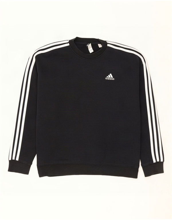 Pulover adidas supradimensionat pentru femei UK 12/14 bumbac mediu negru