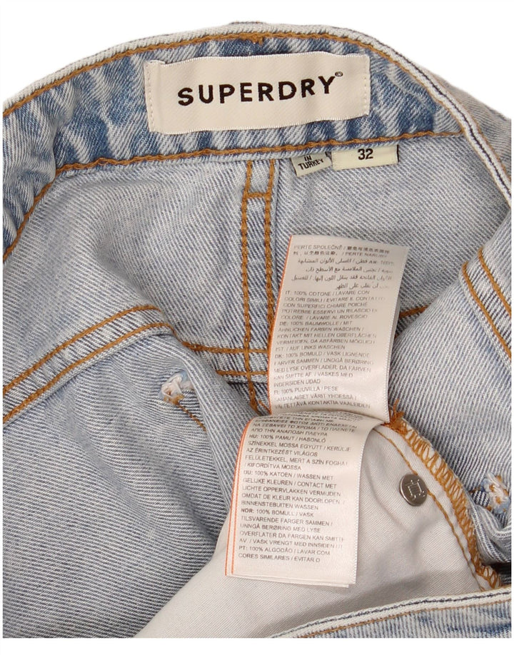 Pantaloni scurți din blugi pentru femei Superdry W32, bumbac albastru mare