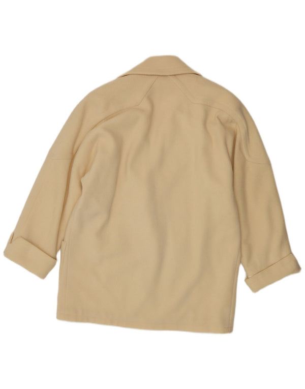 Jachetă vintage pentru femei cu 1 nasture, UK 18 XL, bej, lână