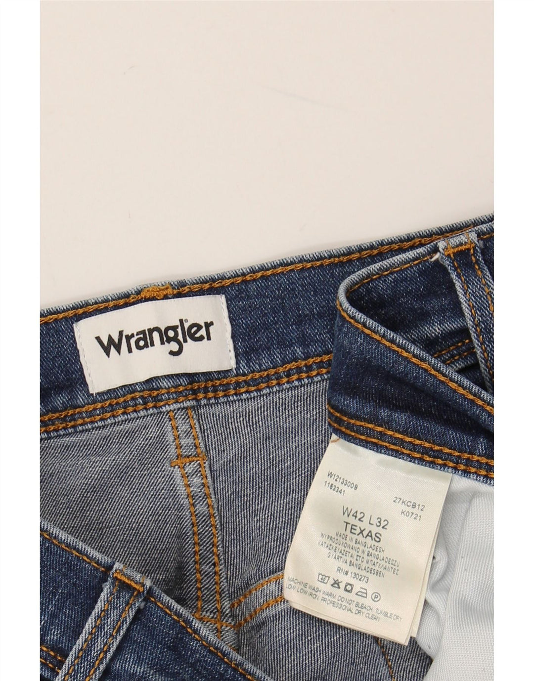 WRANGLER Blugi drepte pentru bărbați Texas W42 L29 Bumbac albastru