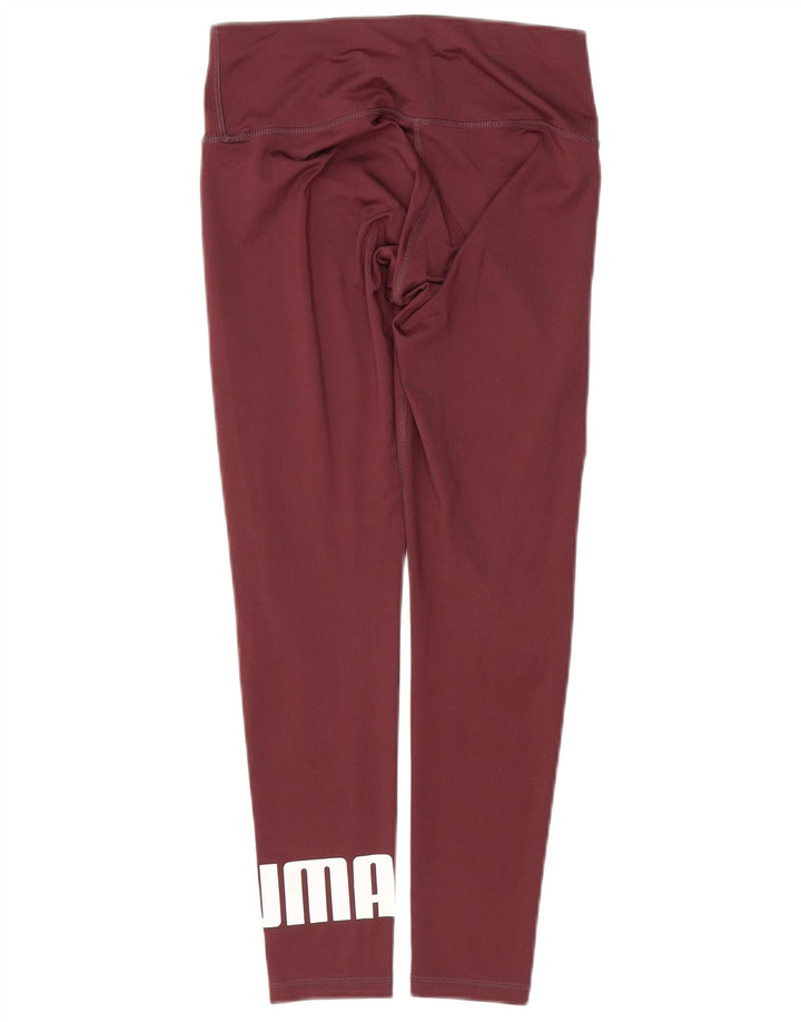 PUMA Womens Graphic Leggings UK 10 Small  Burgundy Polyester