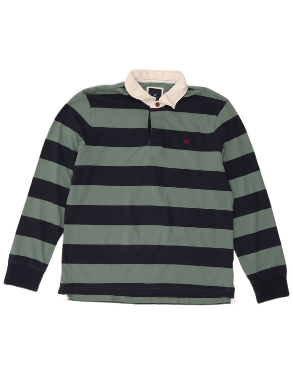 CREW CLOTHING Tricou polo rugby cu mânecă lungă pentru bărbați, mare, bleumarin, în dungi