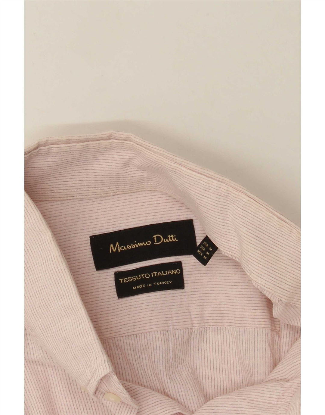 Cămașă Massimo Dutti pentru bărbați, roz mediu cu dungi clasice