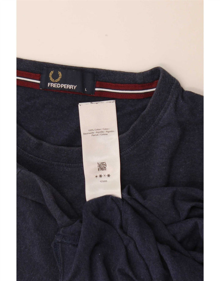 Tricou Fred Perry pentru bărbați Top mare din bumbac bleumarin
