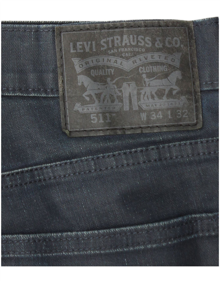 Blugi pentru bărbați Levi's 511 Slim W34 L32 Bumbac bleumarin