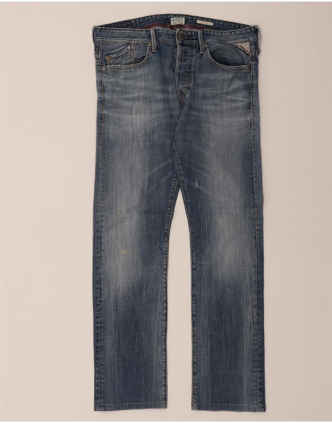 REPLAY Mens Straight Jeans W33 L29 Blue Vintage Replay and Second-Hand Replay from Messina Hembry 