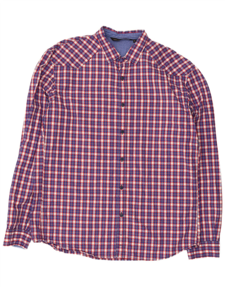 Cămașă pentru bărbați Tom Tailor XL Blue Check Bumbac